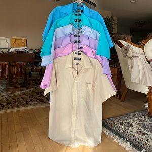 6 Stafford Shirts Short Sleeved (light/mild staining)